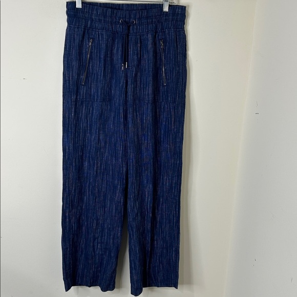 ATHLETA Blue Cabo Linen Wide Leg Textured Pants Size 4 Petite - Picture 15 of 16